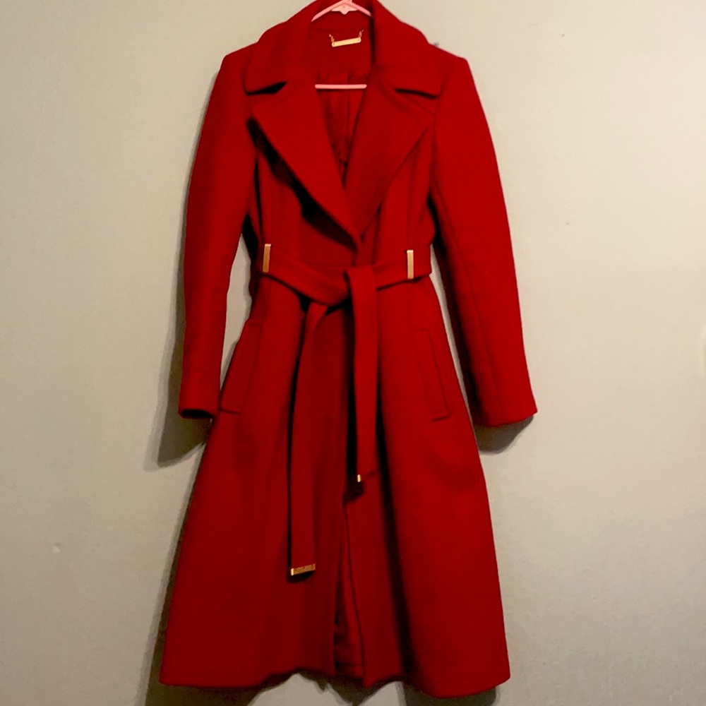 Basically *new* Diane Von Furstenberg red wool Mikhaila coat